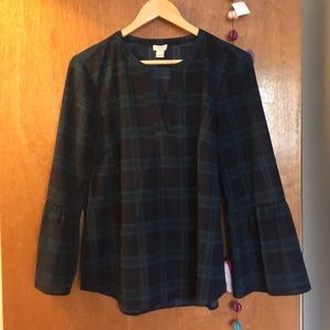J Crew bell sleeve blouse